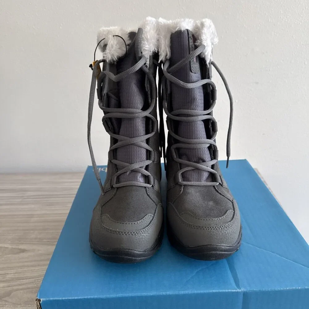 Columbia Women's Ice Maiden II Snow Boots Waterproof Grey Size 6‎ W Box
